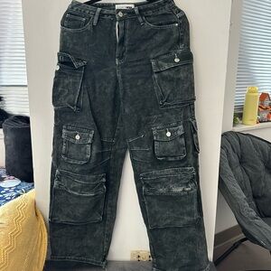 Fashion Nova cargo baggy pants! too long for me to wear so they’re not worn.